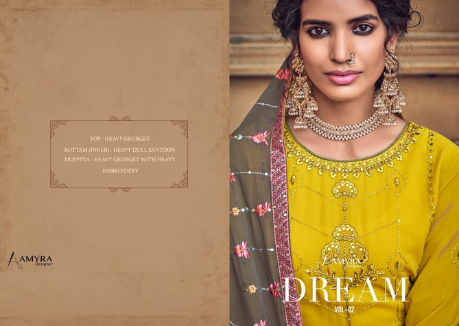 Amyra Dream Vol 2 Georgette Heavy Designer Salwar Suits Catalog
